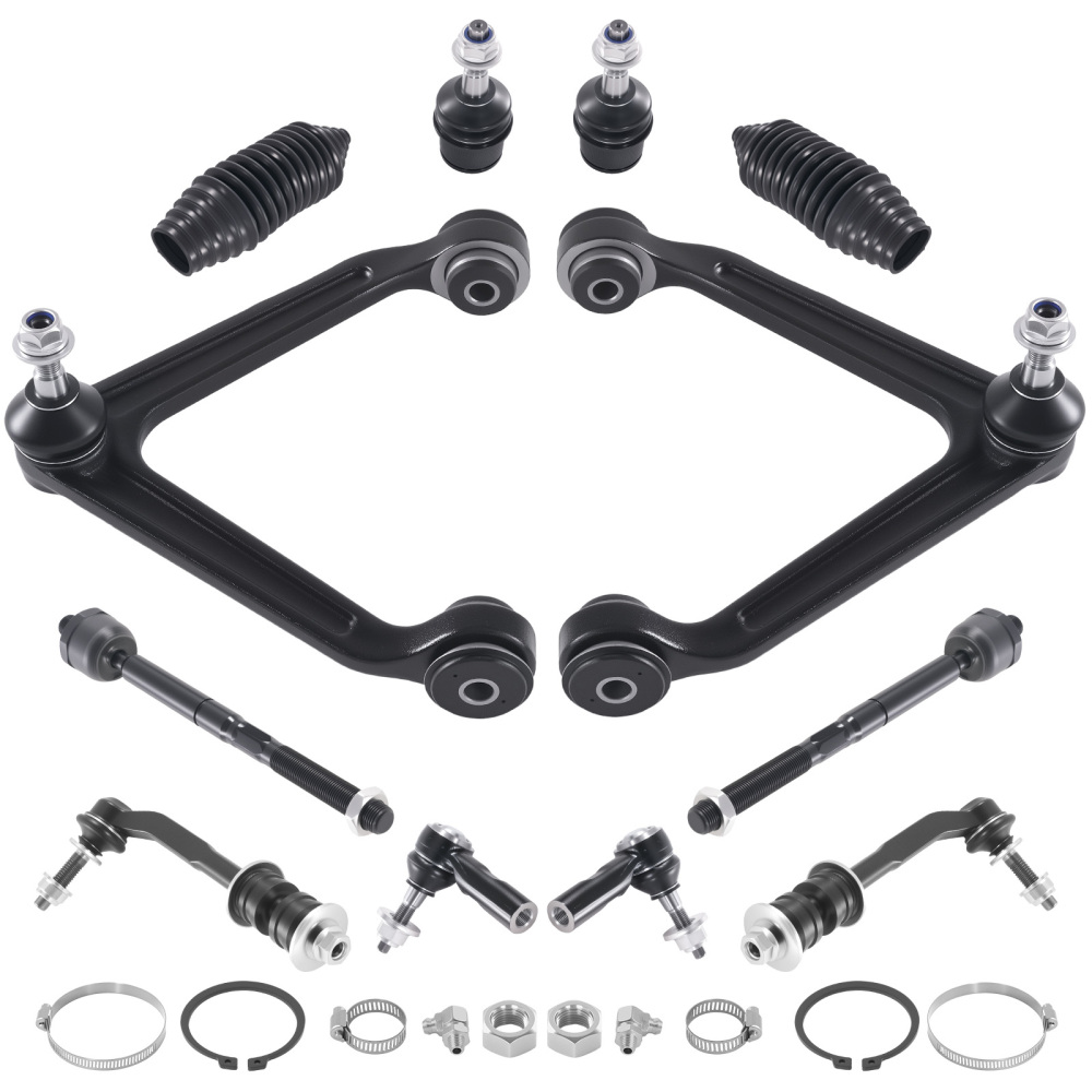 12x Front Upper Control Arms Tie Rods Suspension Kit for 04 - 06 Durango Aspen