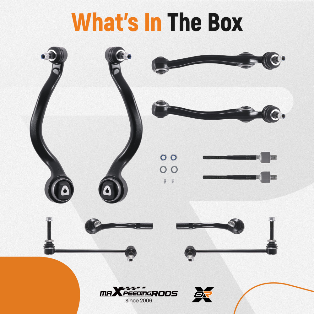 8x Front Bottom Suspension Wishbone Track Control Arms compatible for BMW X5 X6 E70 E71 E72