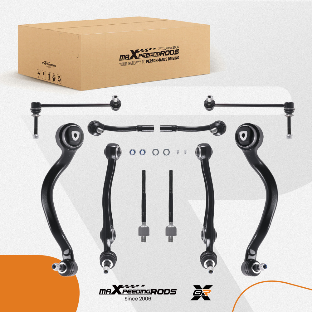 8x Front Bottom Suspension Wishbone Track Control Arms compatible for BMW X5 X6 E70 E71 E72