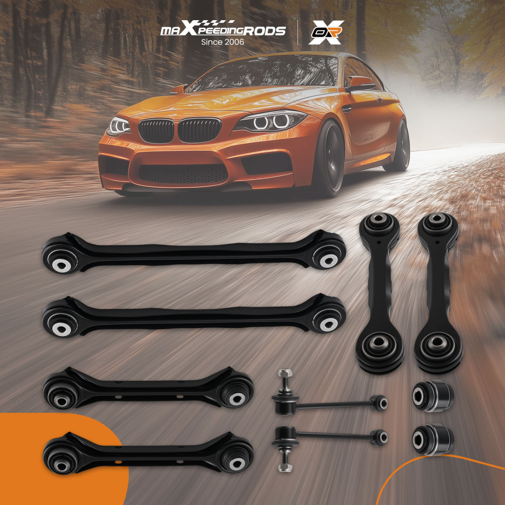 10pcs Rear Wishbone Suspension Control Arm Set compatible for BMW 1 Series E81 E87 E82 E88