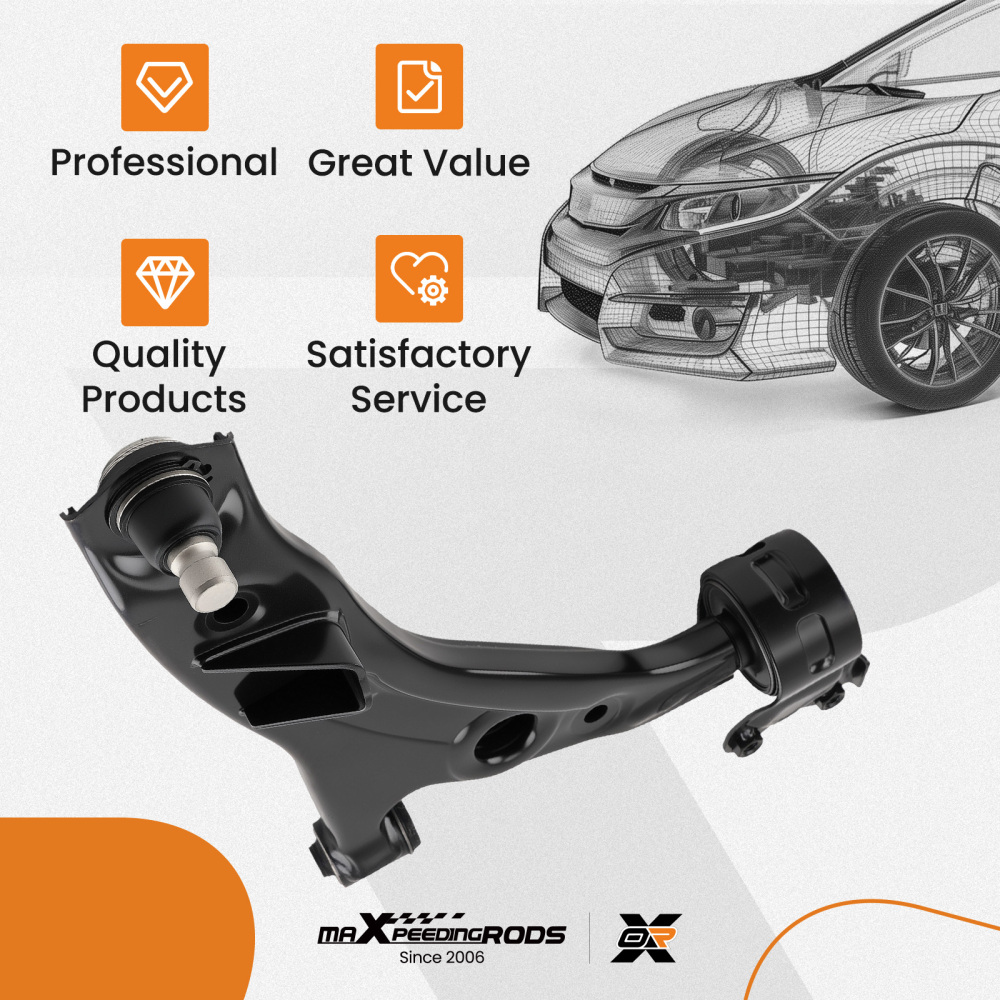 1x Front Lower Right Control Arm w/ Ball Joint compatible for FORD Edge MKX 2007-2014 2015