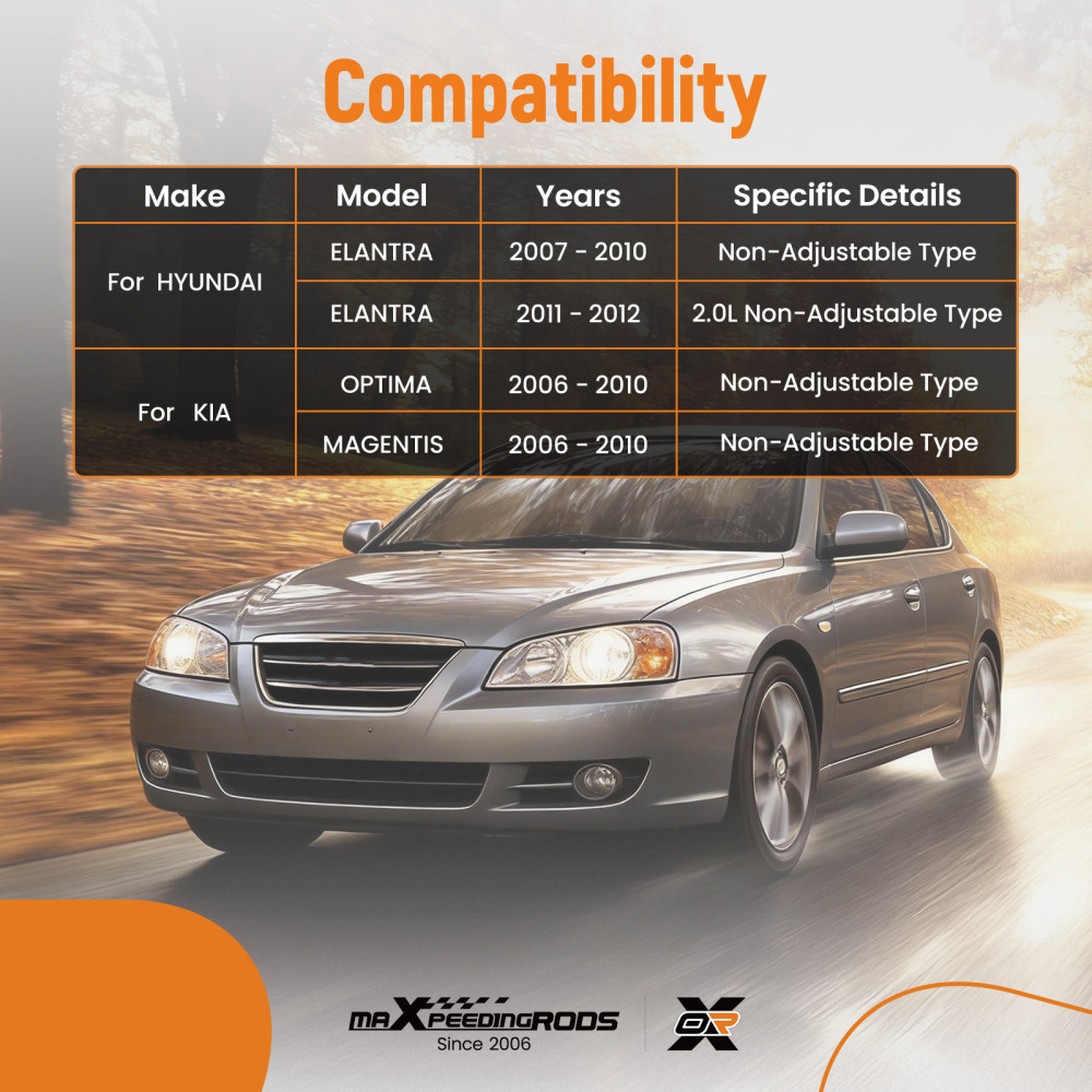 2pc Rear Upper Rearward Control Arm for Elantra 2007-2012 compatible for Kia Optima 2006-2010