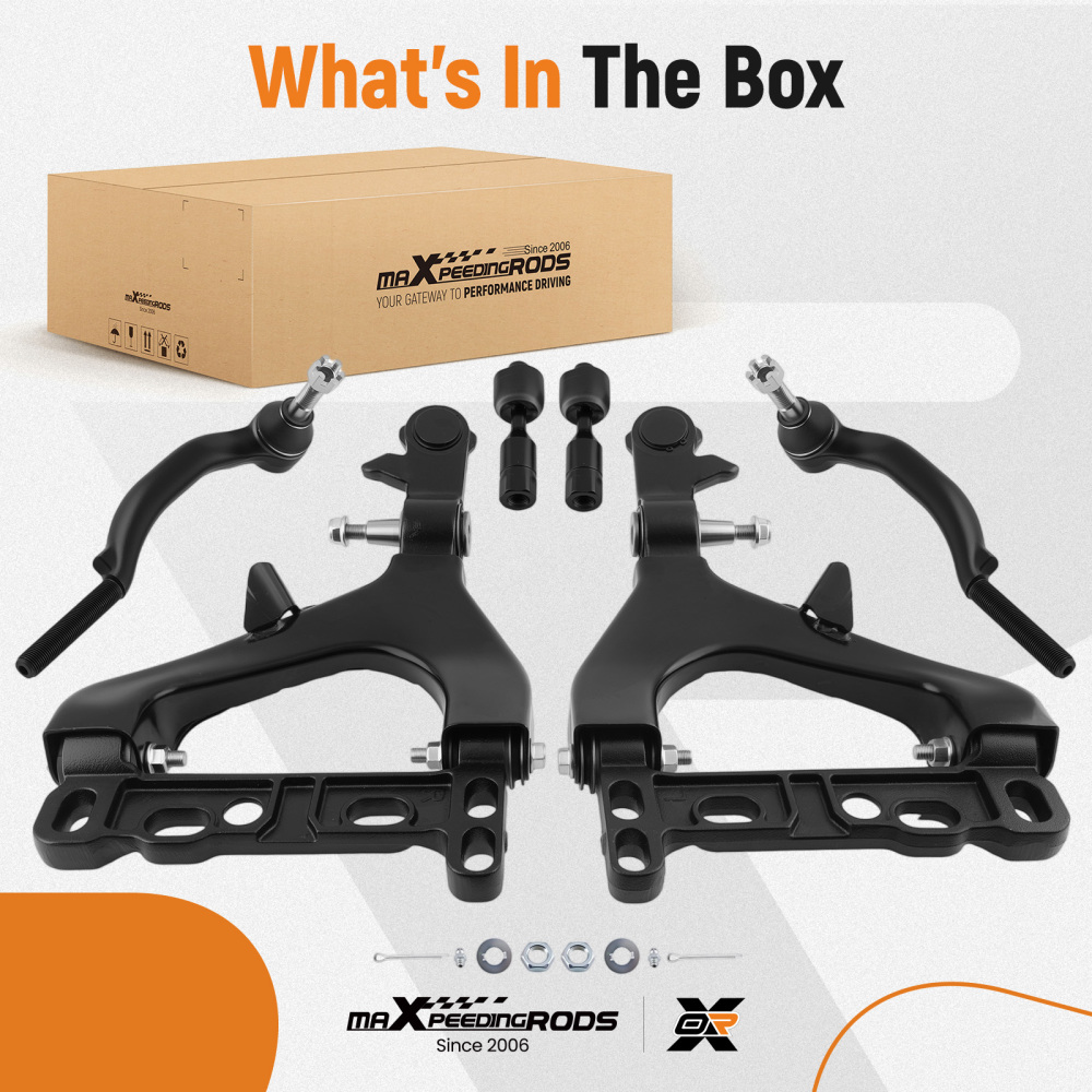 6x Front Lower Control Arms Tie Rods for 2004-2007 compatible for Chevy Trailblazer compatible for GMC Envoy