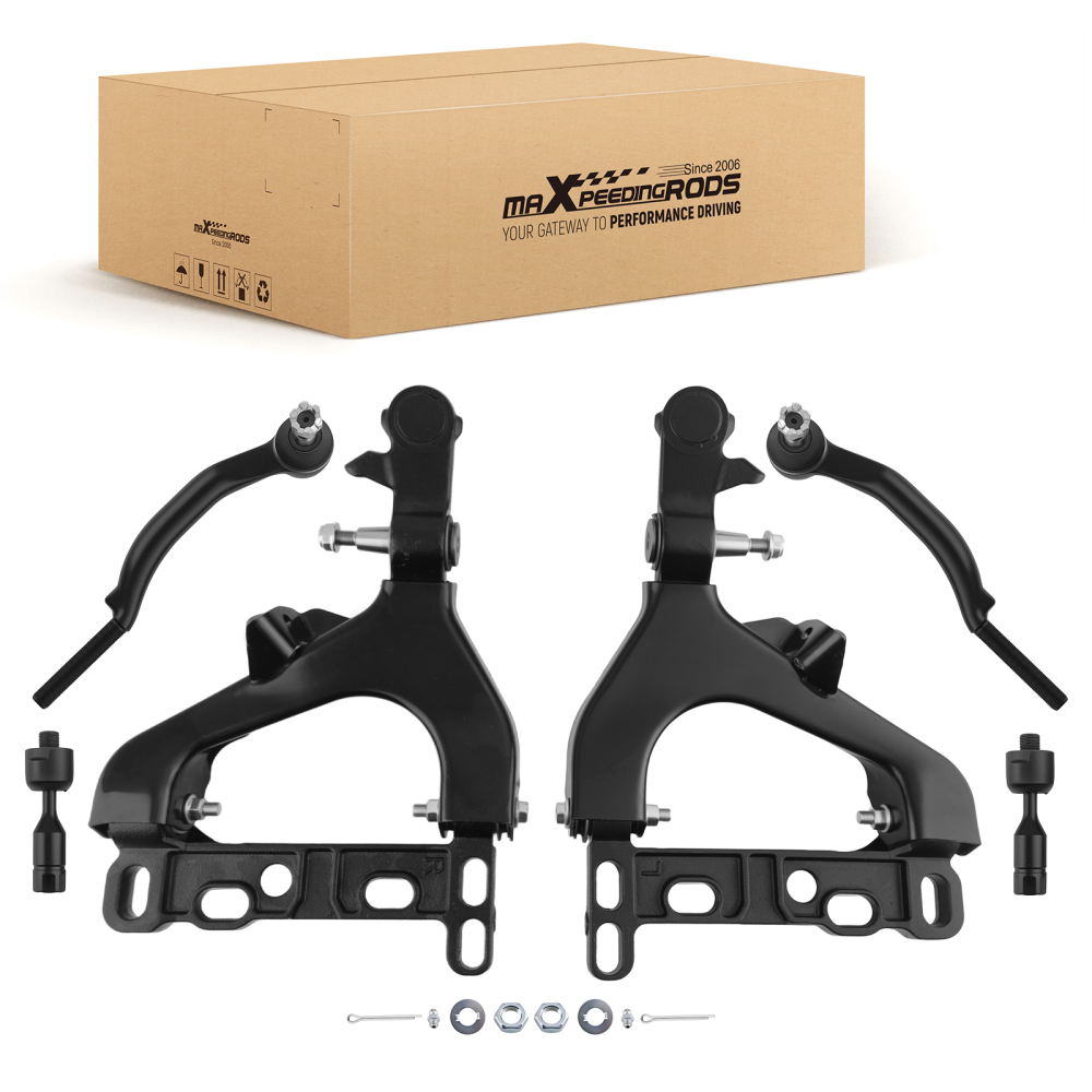 6x Front Lower Control Arms Tie Rods for 2004-2007 compatible for Chevy Trailblazer compatible for GMC Envoy