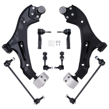8pcs Front Lower Control Arms Sway Bar Tie Rods for 2002-2007 compatible for Saturn Vue compatible for Equinox