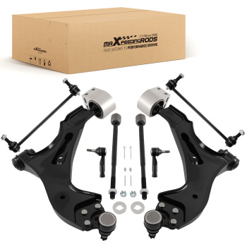 Front Lower Control Arms Sway Bar Tie Rods Ends compatible for Pontiac Torrent 2006 - 2007