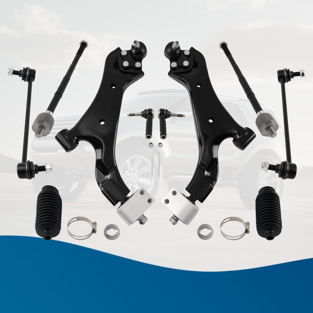10x Front Lower Control Arms Sway Bar Tie Rods compatible for Chevy Equinox 2010-2017 2.4L