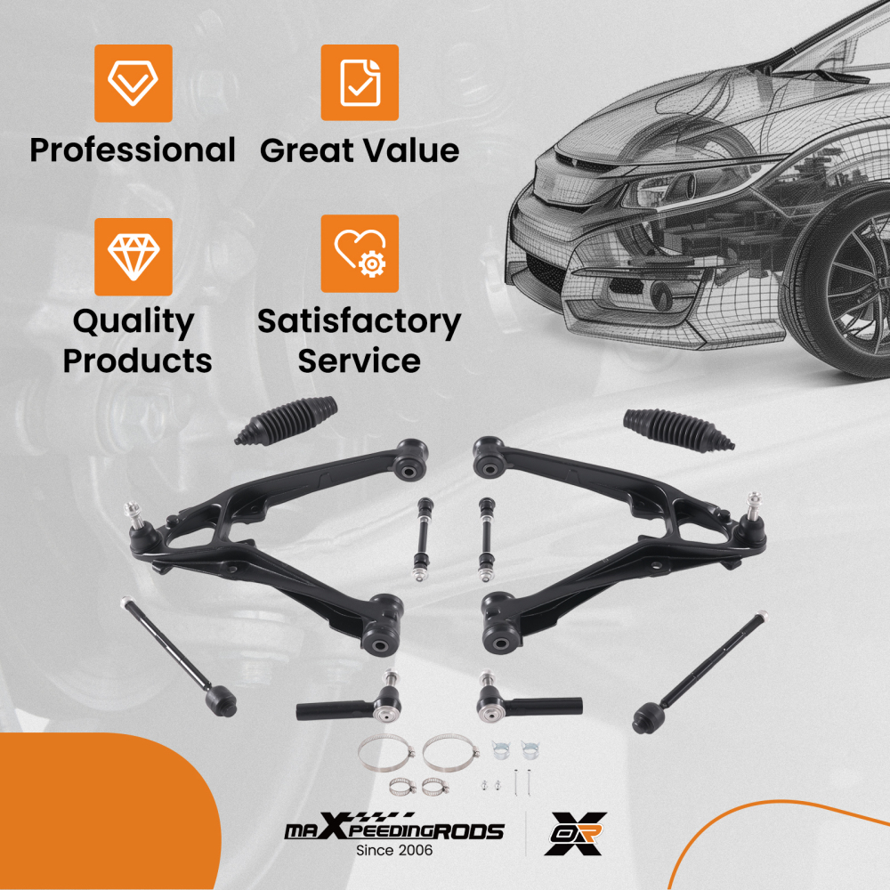 10x Front Lower Control Arms Kit for 2007-2012 2013 compatible for Chevy Silverado Sierra 1500