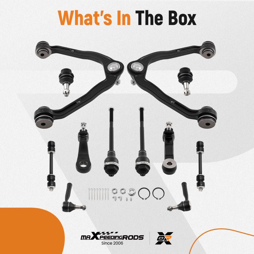 12x Front Upper Control Arms Lower Ball Joint Kit for 1999-2006 compatible for Silverado 1500