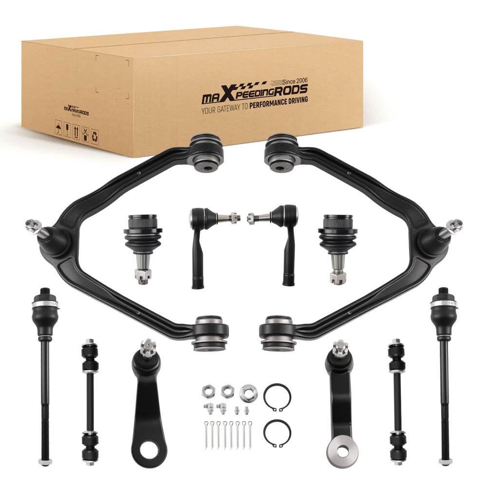 12x Front Upper Control Arms Lower Ball Joint Kit for 1999-2006 compatible for Silverado 1500