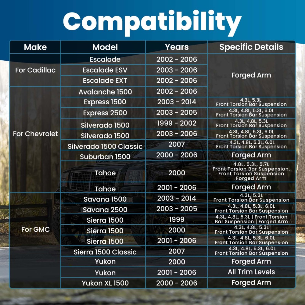 Front Left Side Lower Control Arm w/ Ball Joint compatible for Chevy Express compatible for Silverado 1500