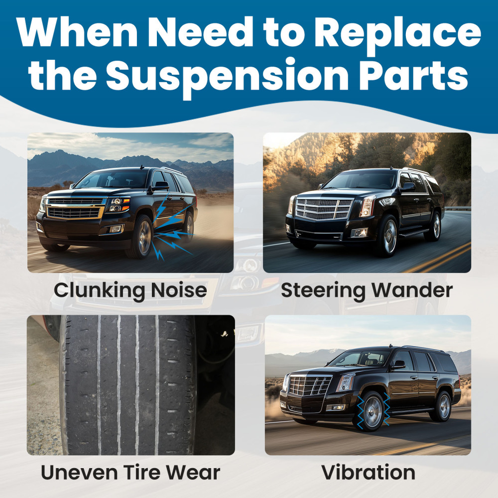 Front Upper Control Arms + Lower Ball Joints for 2007-13 compatible for Silverado Sierra 1500