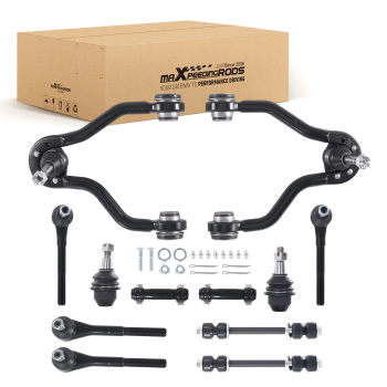 12x Front Upper Control Arms Tie Rods Kit for 1995-1999 compatible for Chevy K1500 K2500