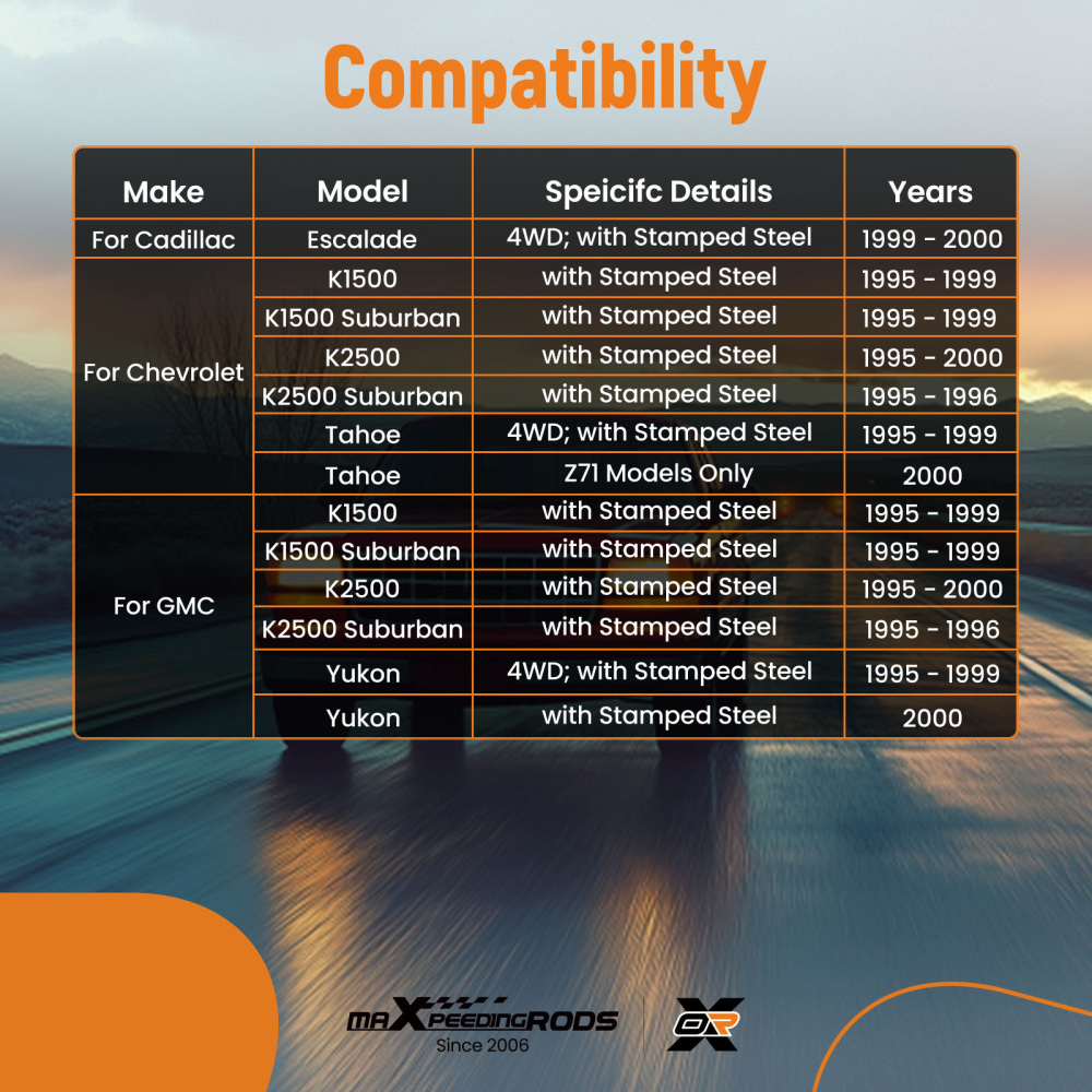 Front Upper Control Arm Ball Joint Sway Bar for 1995-1999 compatible for Chevy K1500 compatible for Suburban