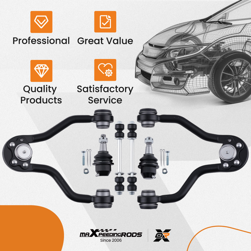 Front Upper Control Arm Ball Joint Sway Bar for 1995-1999 compatible for Chevy K1500 compatible for Suburban