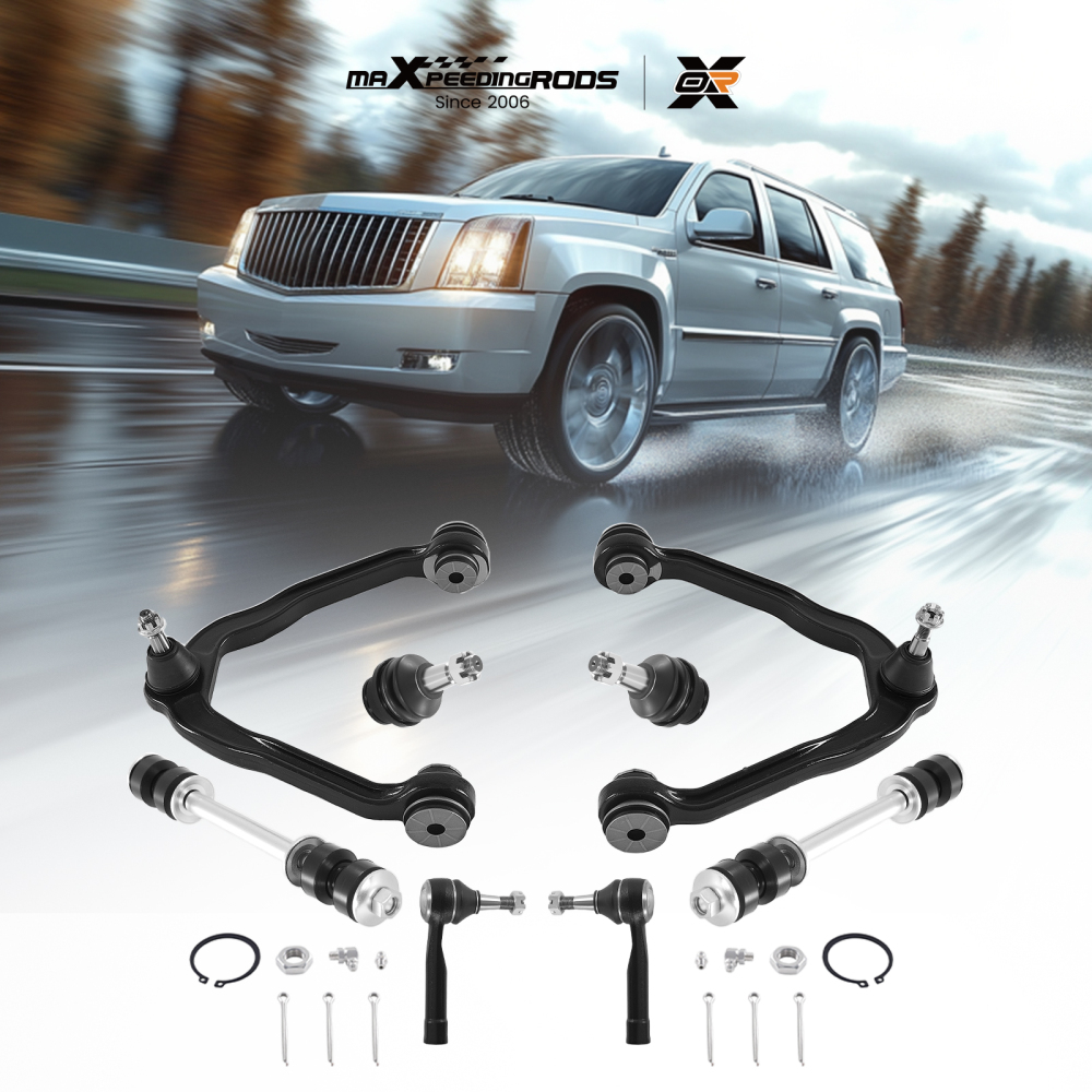 8x Front Upper Control Arms Ball Joint Sway Bar for 1999-2006 compatible for GMC Sierra 1500