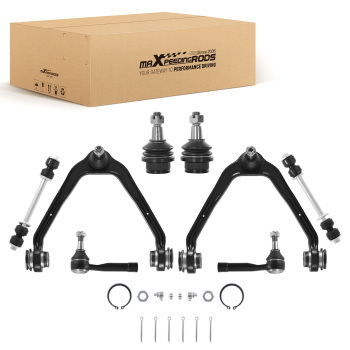 8x Front Upper Control Arms Ball Joint Sway Bar for 1999-2006 compatible for GMC Sierra 1500