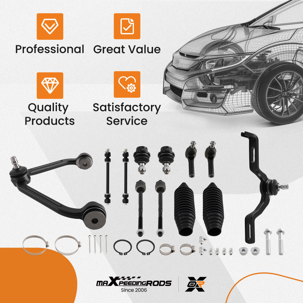 12PC Front Upper Control Arm Lower Ball Joint compatible for Ford Explorer 2001-2005 K8708T