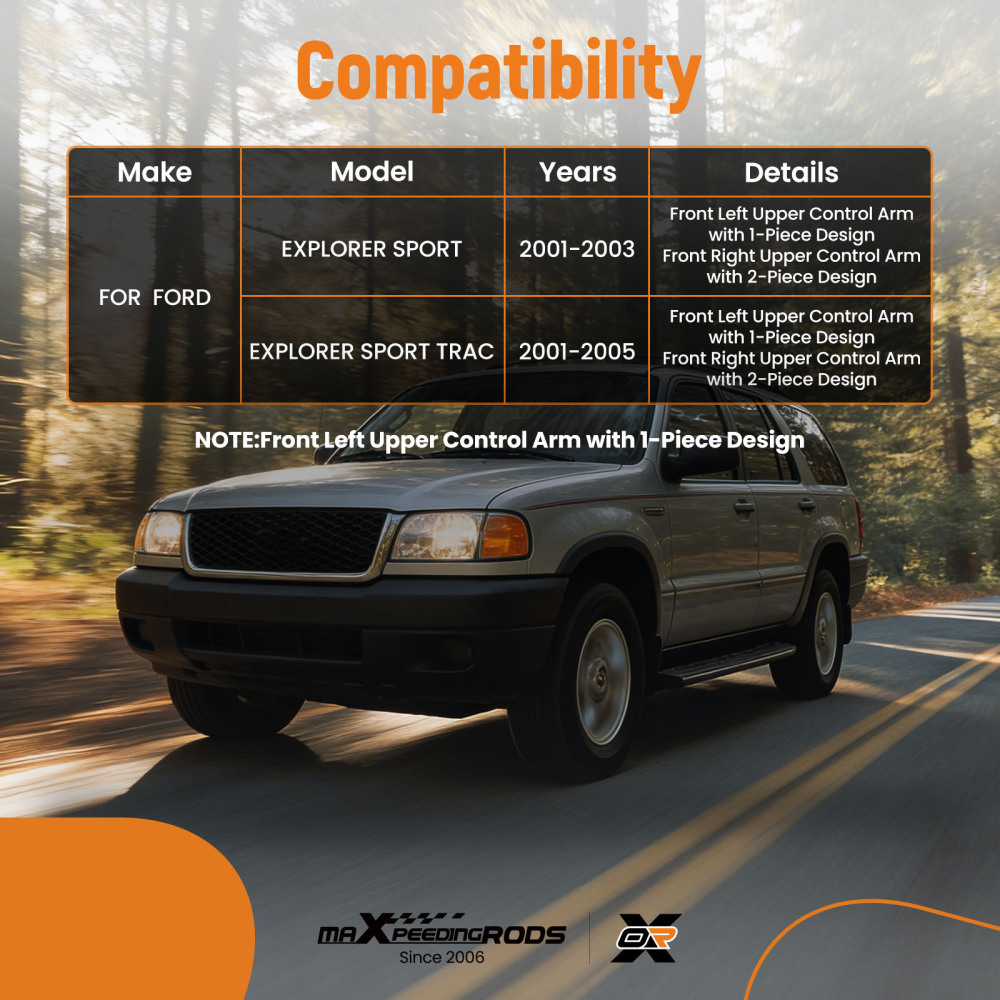 12PC Front Upper Control Arm Lower Ball Joint compatible for Ford Explorer 2001-2005 K8708T