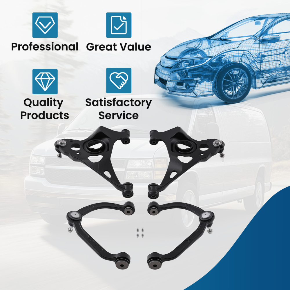 Front LowerUpper Control Arm w/ Ball Joint for 2003 - 2013 compatible for GMC Savana 3500