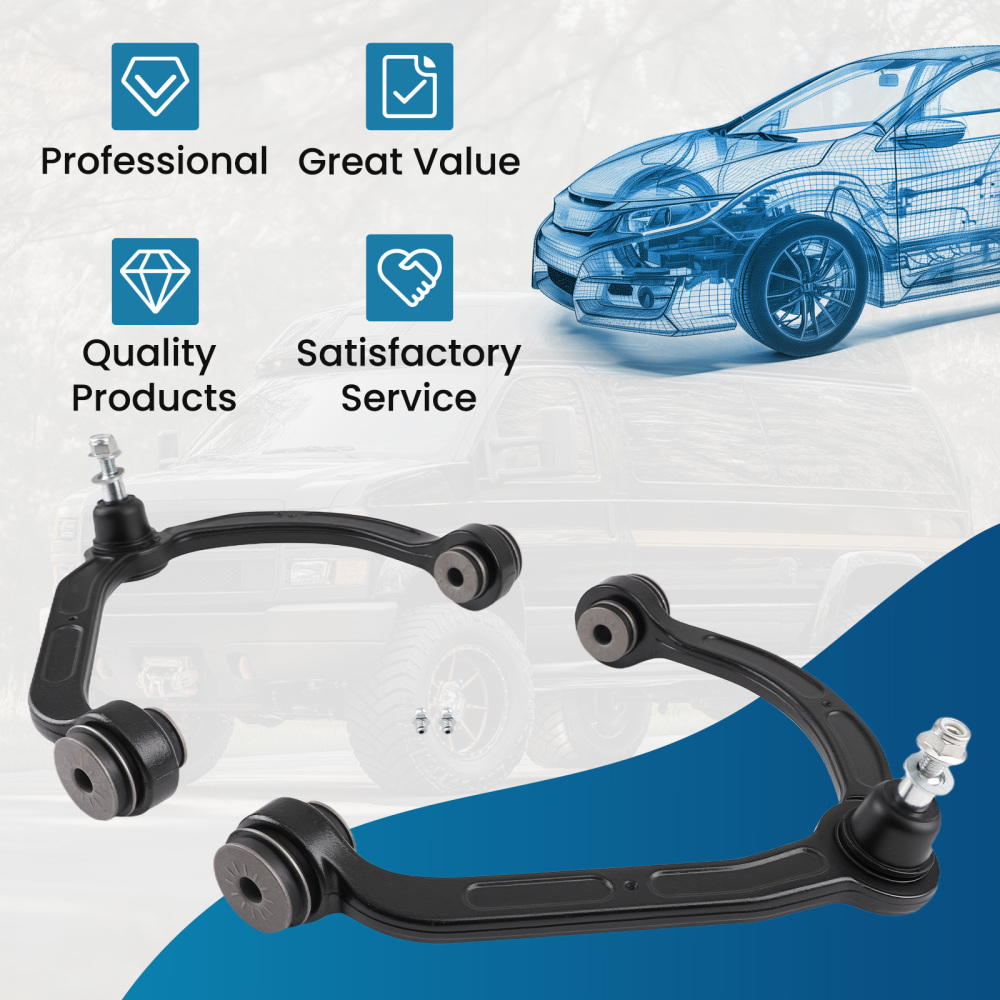Front Upper Control Arms compatible for Chevy Silverado Express compatible for GMC Sierra Savana 2500 3500