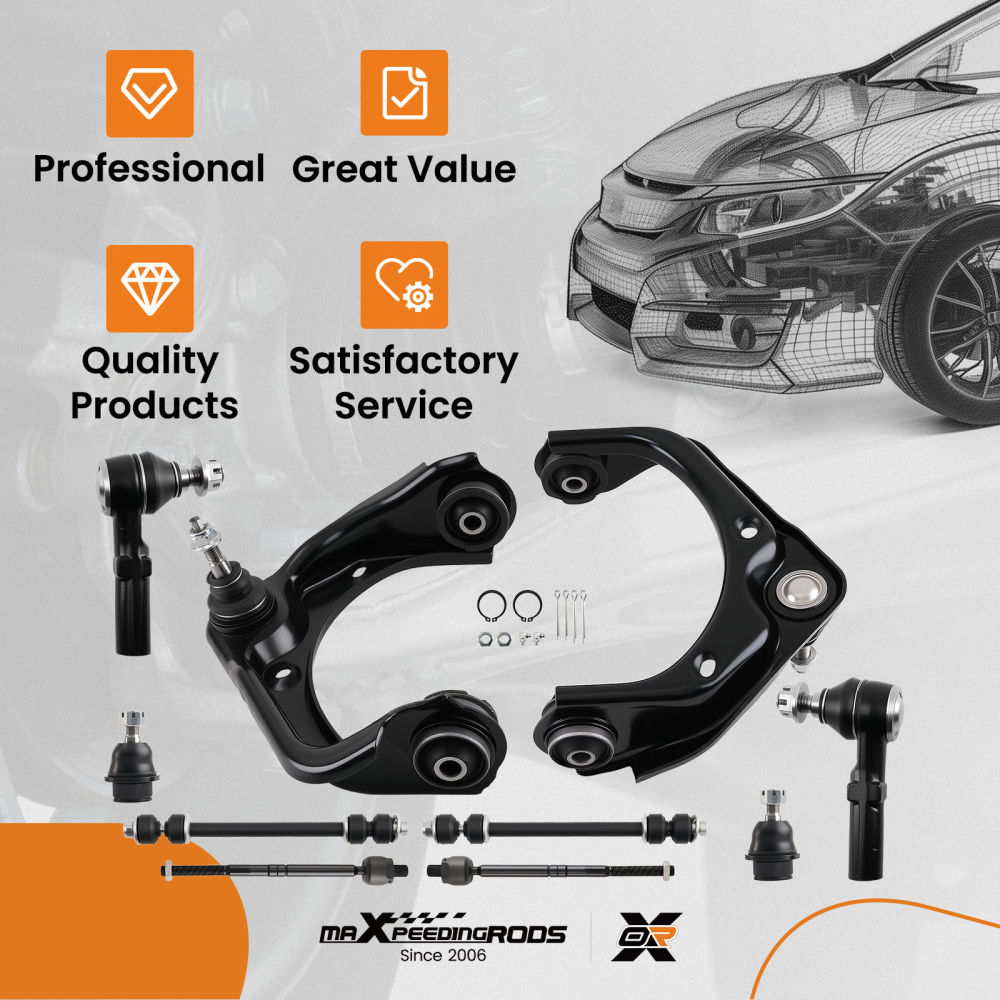 10x Front Upper Control Arm Lower Ball Joint Sway Bar compatible for Ford Explorer 06-2010