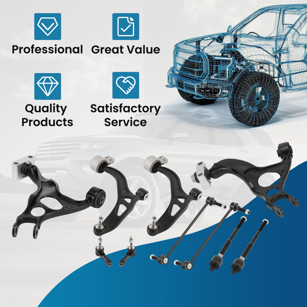 Rear Upper + Front Lower Control Arms Sway Bar Links for 2011-2019 compatible for Ford Explorer