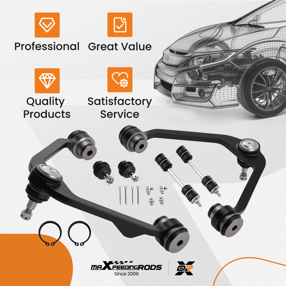 6pc Front Upper Control Arm Ball Joint Sway Bar for F-150 Expedition 1997-2003