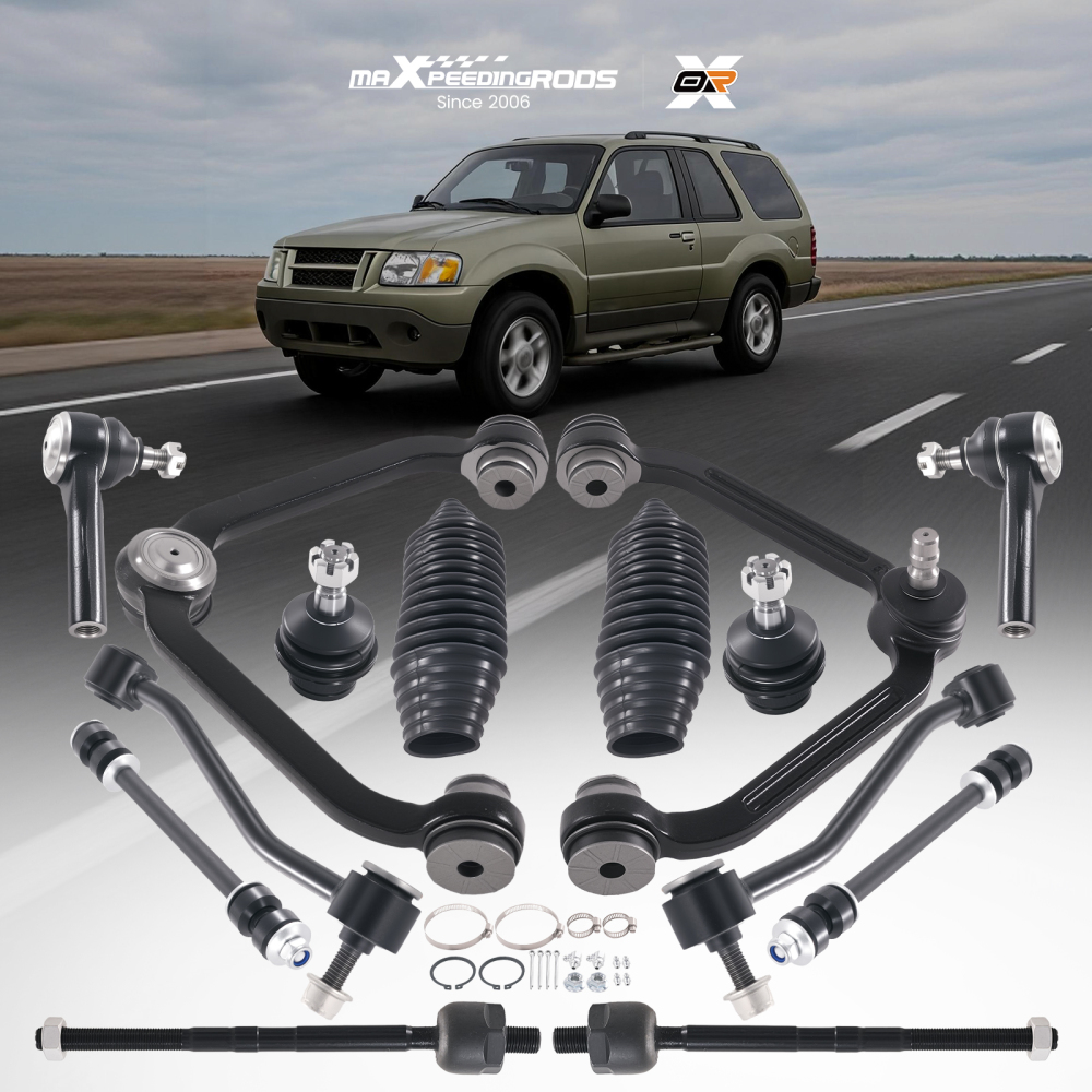 Front Upper Control Arm Lower Ball Joint Sway Bar Link TieRod compatible for Explorer 01-03