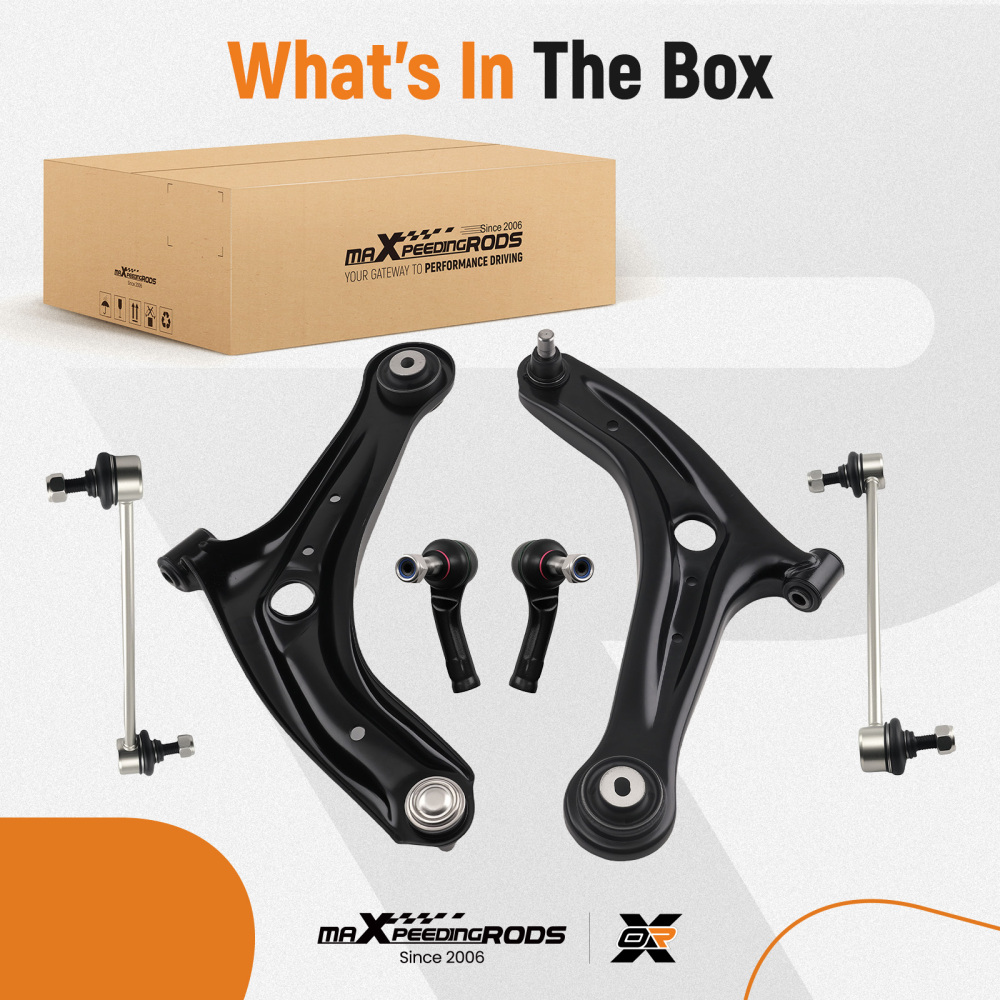 6PCS BRACCI DI CONTROLLO INFERIORI ANTERIORI compatibile per FORD FIESTA VI 2008-2017 LHRH