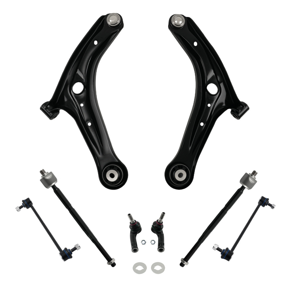 8x Front Lower Control ArmBall Joint +Sway Bar Link compatible for Ford Fiesta 2011-2019