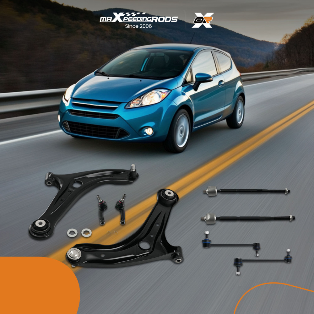 8x Front Lower Control ArmBall Joint +Sway Bar Link compatible for Ford Fiesta 2011-2019