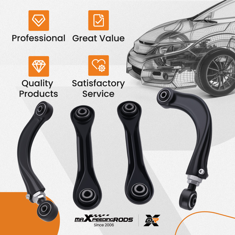 4x Rear Upper Lower Forward Control Arm compatible for Ford C-Max Focus compatible for Mazda 3 5 2004-2018