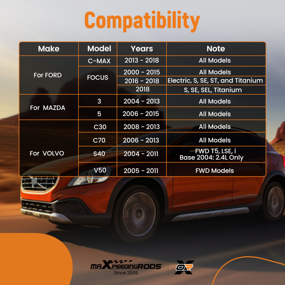 4x Rear Upper Lower Forward Control Arm compatible for Ford C-Max Focus compatible for Mazda 3 5 2004-2018