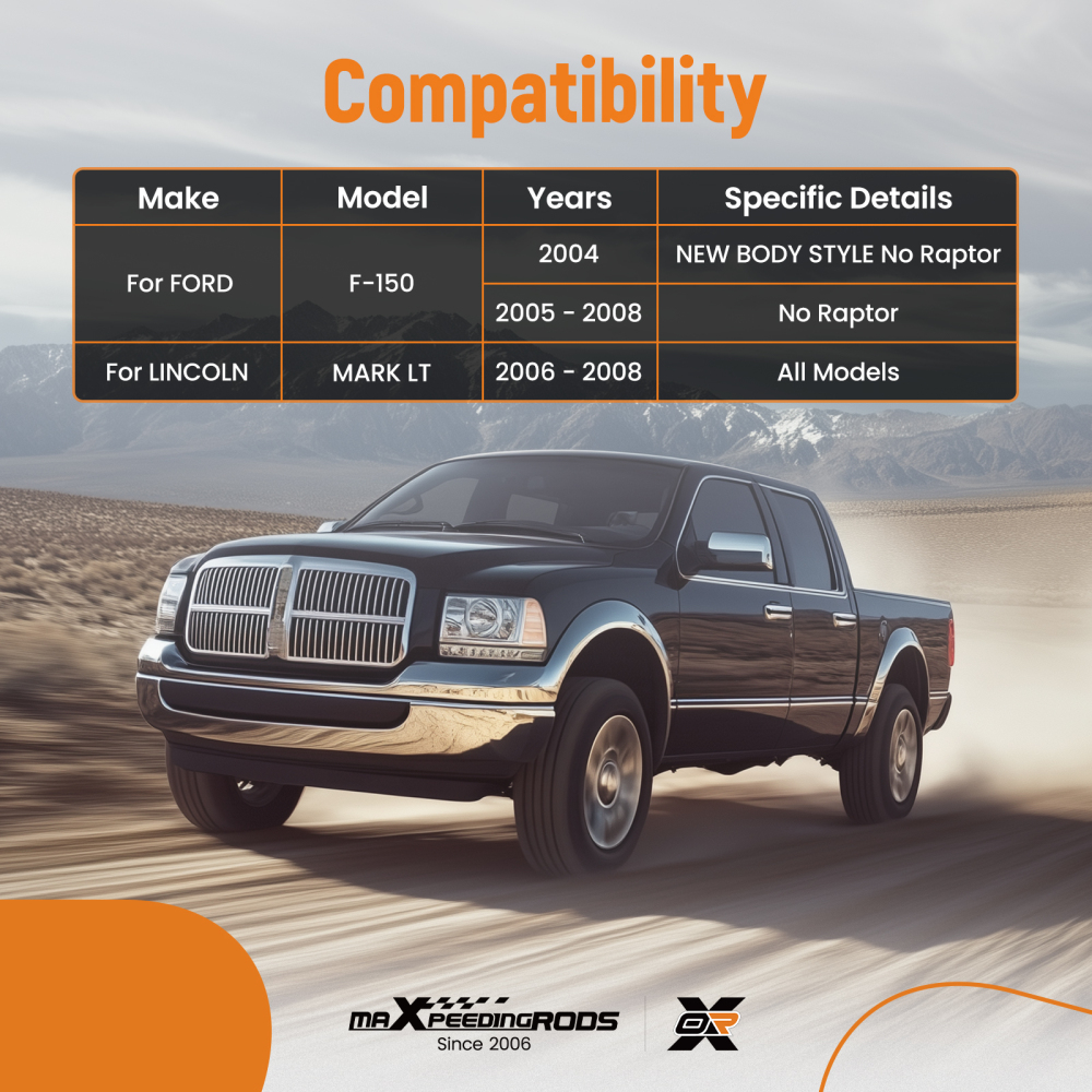 6pc Front Upper Control Arm Lower Ball Joint Tie Rod compatible for Ford F-150 2004-2008