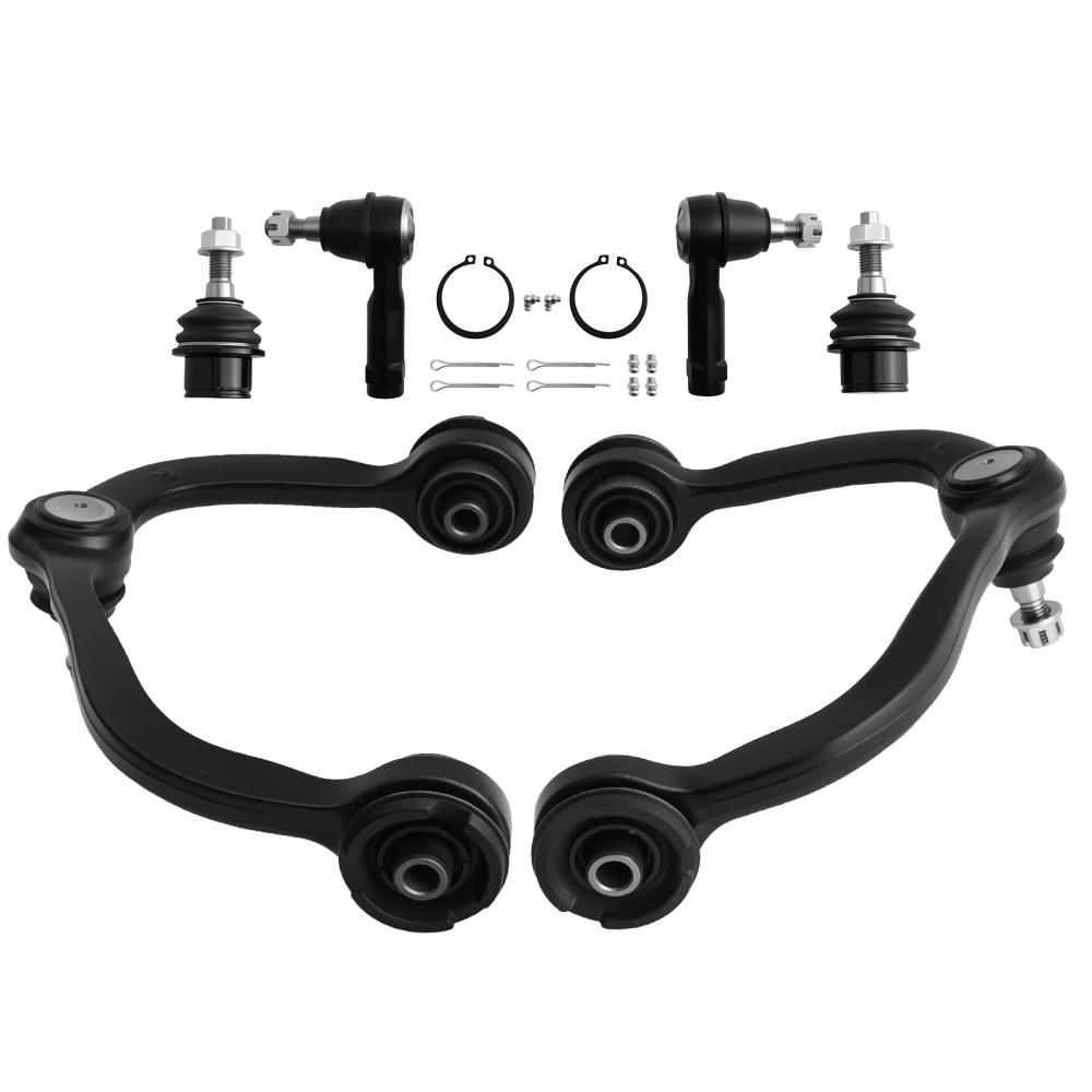8x Front Upper Lower Control Arm w/ Ball Joint Tie Rod for F-150 compatible for Lincoln Mark LT