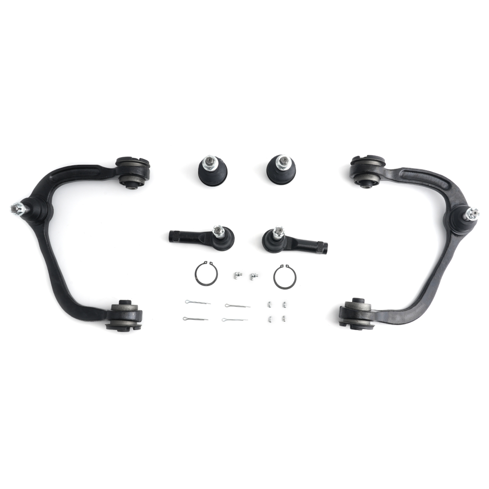 8x Front Upper Lower Control Arm w/ Ball Joint Tie Rod for F-150 compatible for Lincoln Mark LT