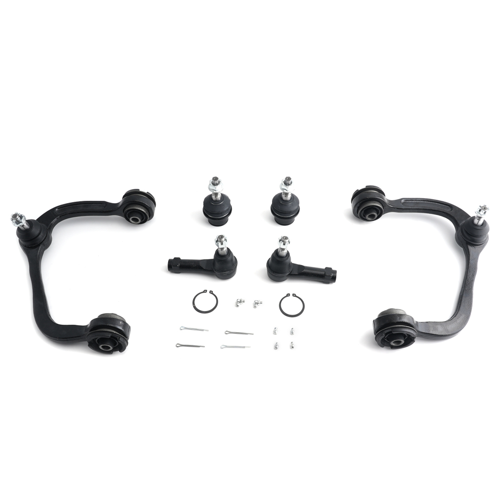 8x Front Upper Lower Control Arm w/ Ball Joint Tie Rod for F-150 compatible for Lincoln Mark LT