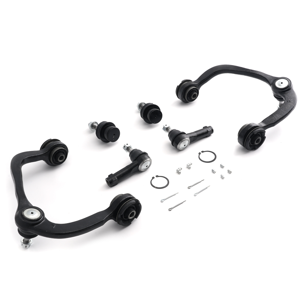 8x Front Upper Lower Control Arm w/ Ball Joint Tie Rod for F-150 compatible for Lincoln Mark LT