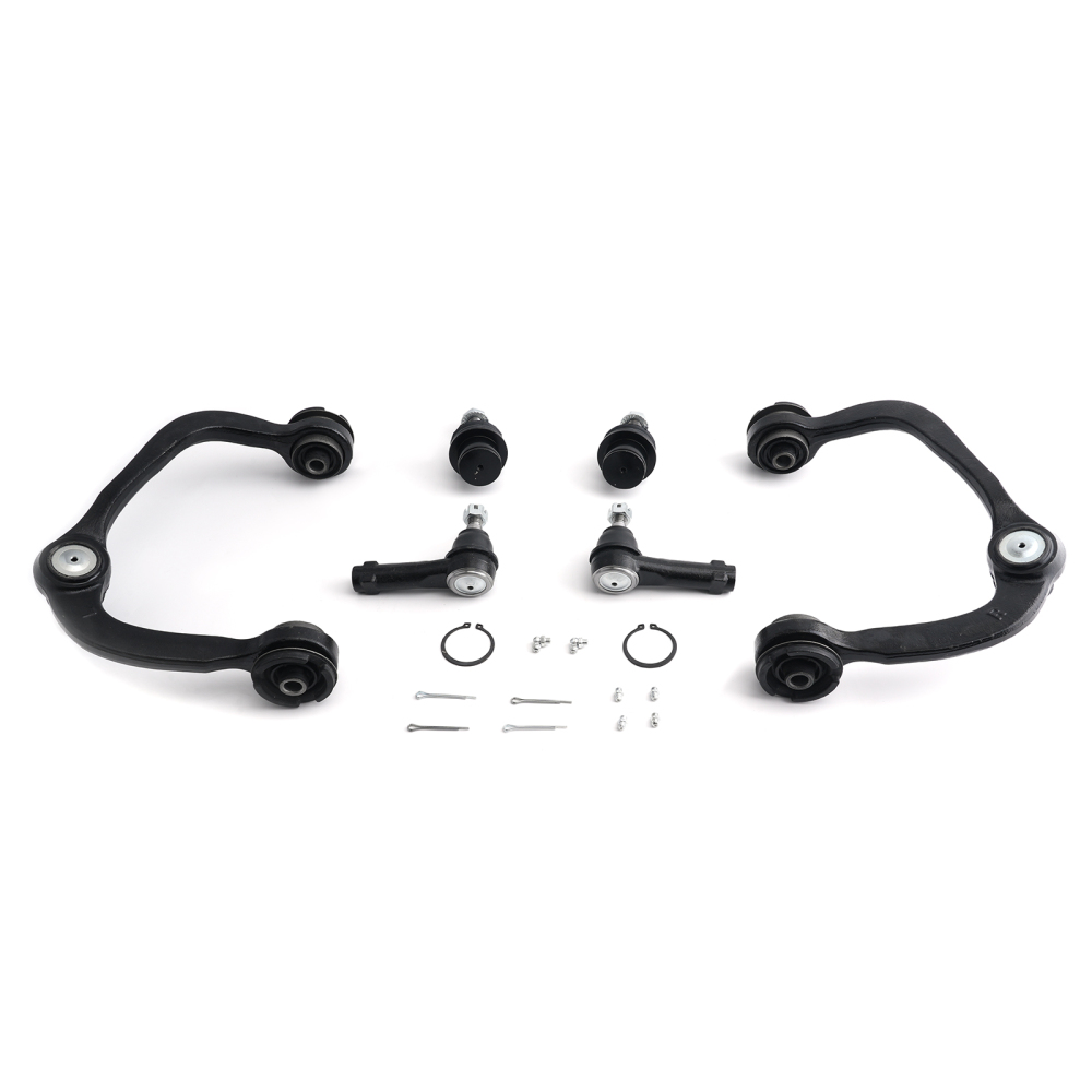 8x Front Upper Lower Control Arm w/ Ball Joint Tie Rod for F-150 compatible for Lincoln Mark LT