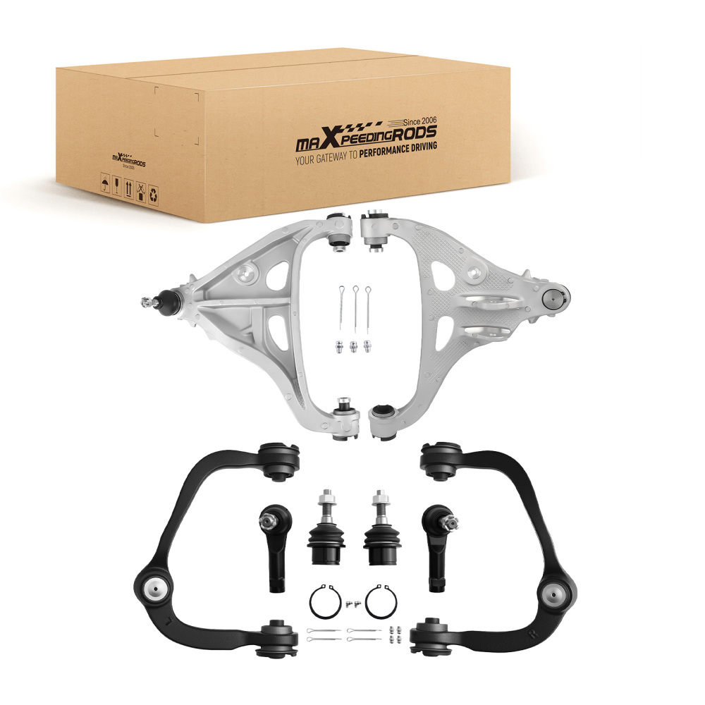 8x Front Upper Lower Control Arm w/ Ball Joint Tie Rod for F-150 compatible for Lincoln Mark LT