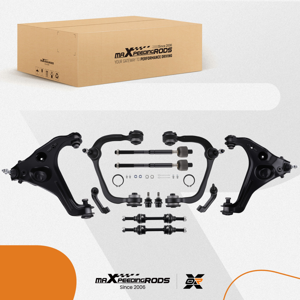 12x Front UpperLower Control Arm +Ball Joint Kit compatible for Ford F-150 2009-2013
