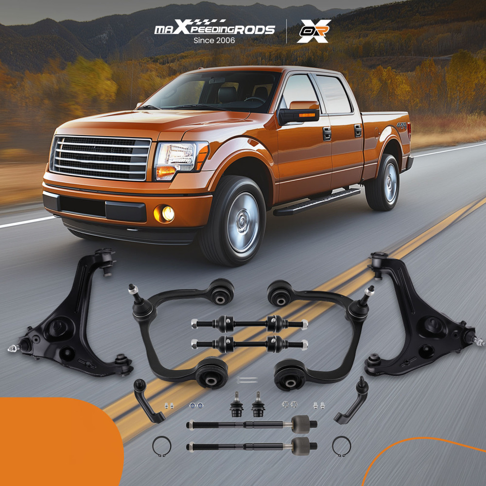 12x Front UpperLower Control Arm +Ball Joint Kit compatible for Ford F-150 2009-2013