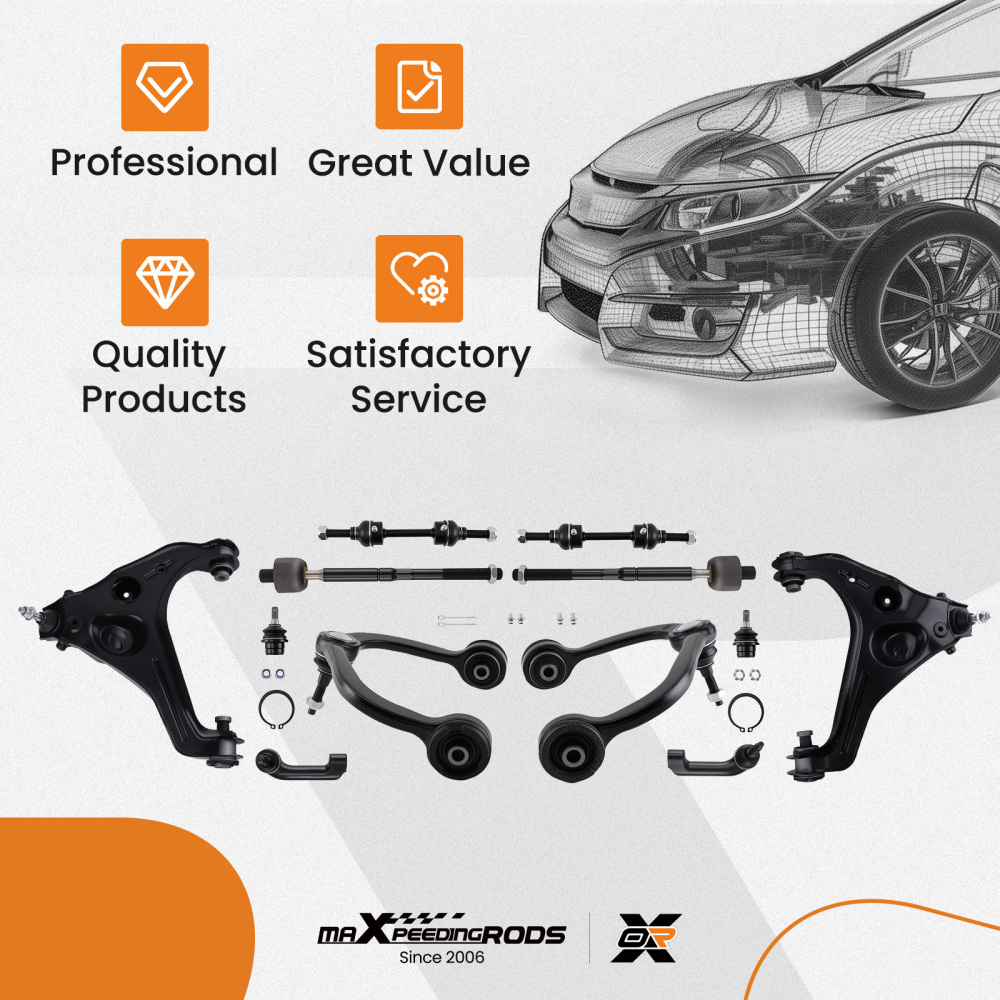 12x Front UpperLower Control Arm +Ball Joint Kit compatible for Ford F-150 2009-2013