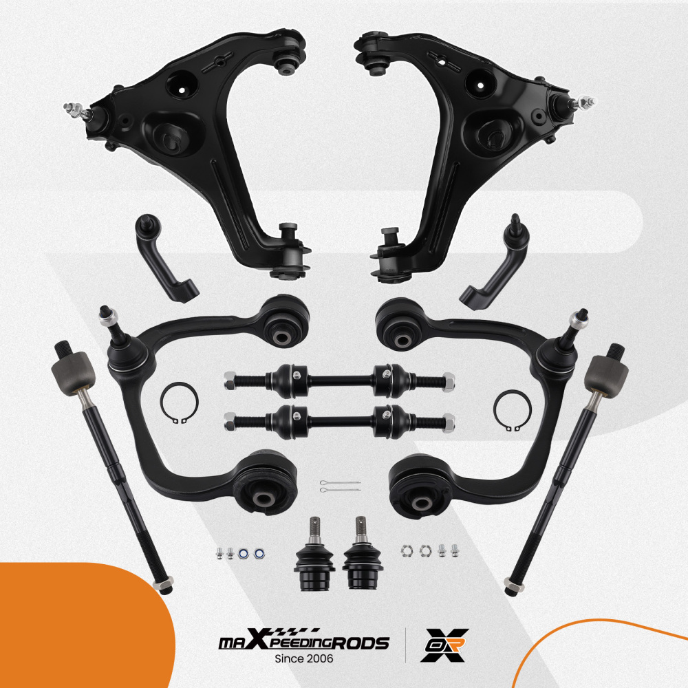 12x Front UpperLower Control Arm +Ball Joint Kit compatible for Ford F-150 2009-2013
