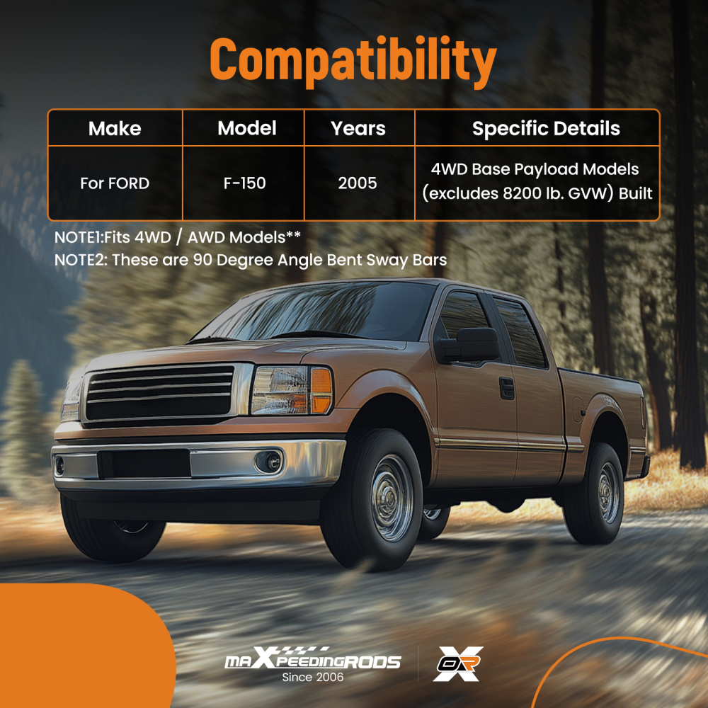 12x Front Upper Lower Control Arm Sway Bar Link compatible for Ford F-150 2005 4WD K80403