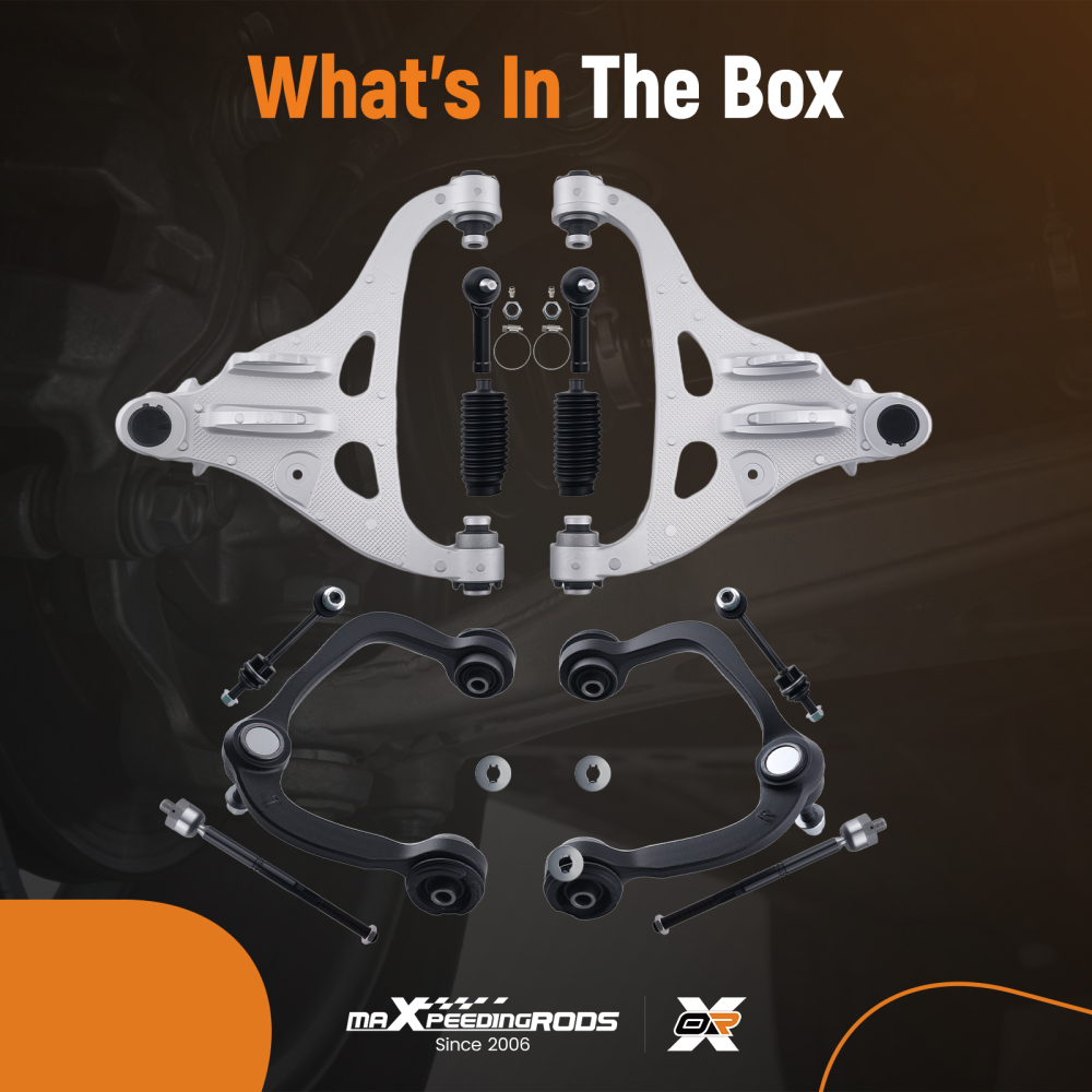 12x Front Upper Lower Control Arm Sway Bar Link compatible for Ford F-150 2005 4WD K80403