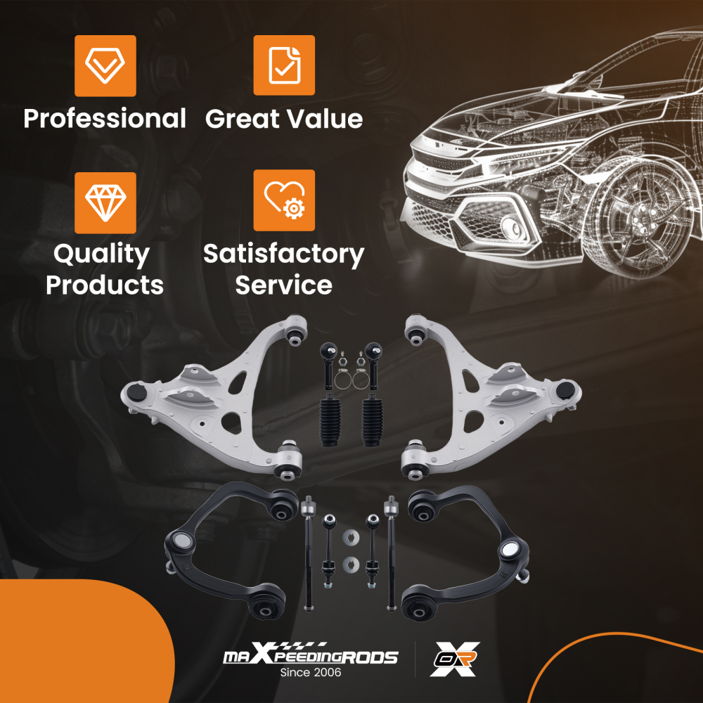 12x Front Upper Lower Control Arm Sway Bar Link compatible for Ford F-150 2005 4WD K80403