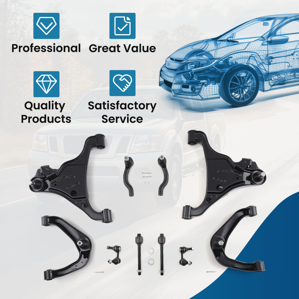 maXpeedingrods 10Pcs Front Upper Lower Control Arms Suspension Kit Compatible for Nissan Pathfinder 2005-2012