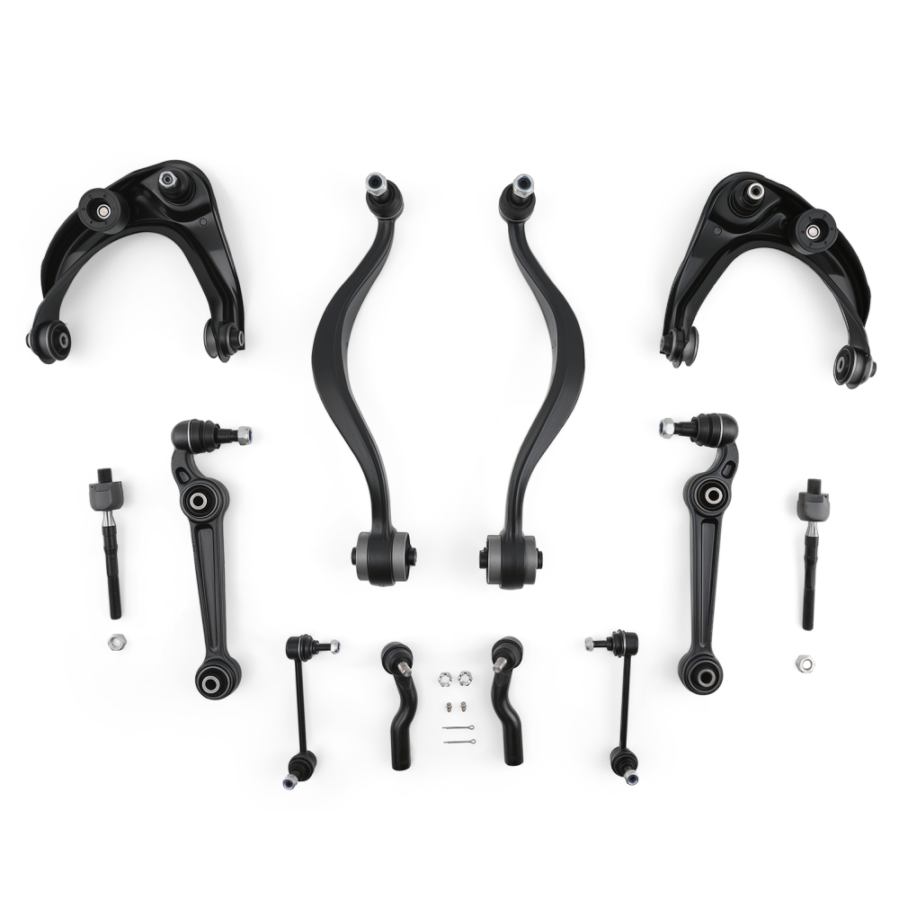12x Front Lower Upper Control Arms Set compatible for Ford Fusion compatible for Mercury Milan 2006-2007